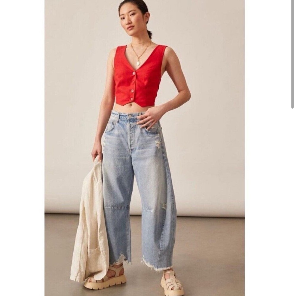 MARE MARE X ANTHROPOLOGIE RED VEST SUMMER VIBES - Picture 5 of 11